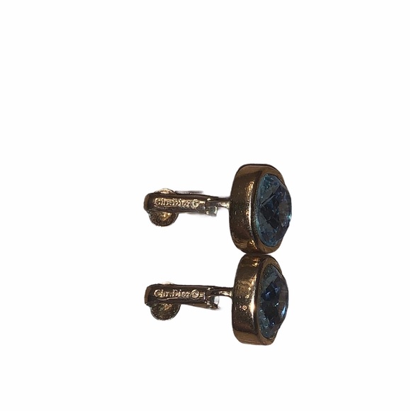 Vintage Dior Icy Blue Clip on Earrings - Picture 3 of 3